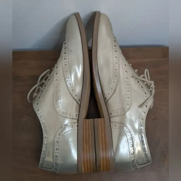 Botkier Preppy Gold Metallic Academia Menswear Wingtip Oxford Loafers 9.5 - Picture 10 of 16